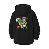Space Cat Astronaut Unisex Full-Zip Printed Waterproof Hooded Windbreaker