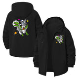 Space Cat Astronaut Unisex Full-Zip Printed Waterproof Hooded Windbreaker