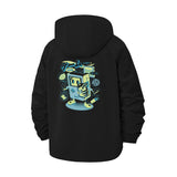 Science Lab Robot Unisex Full-Zip Printed Waterproof Hooded Windbreaker