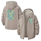 Science Lab Robot Unisex Full-Zip Printed Waterproof Hooded Windbreaker