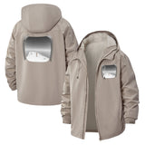 Airplane Window View Unisex Full-Zip Printed Waterproof Hooded Windbreaker