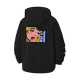 Pop Art Comic Crying Unisex Full-Zip Printed Waterproof Hooded Windbreaker