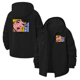 Pop Art Comic Crying Unisex Full-Zip Printed Waterproof Hooded Windbreaker