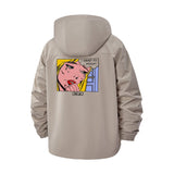 Pop Art Comic Crying Unisex Full-Zip Printed Waterproof Hooded Windbreaker