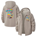 Retro Game Controller Unisex Full-Zip Printed Waterproof Hooded Windbreaker