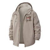 Elephant and Floppy Disk Unisex Full-Zip Printed Waterproof Hooded Windbreaker