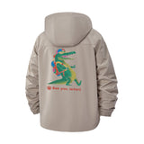 Backpack Alligator Unisex Full-Zip Printed Waterproof Hooded Windbreaker