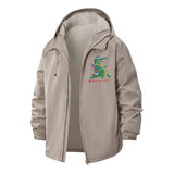 Backpack Alligator Unisex Full-Zip Printed Waterproof Hooded Windbreaker