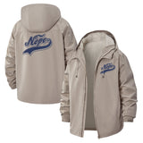 Script Nope Unisex Full-Zip Printed Waterproof Hooded Windbreaker