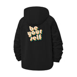 Be Yourself Unisex Full-Zip Printed Waterproof Hooded Windbreaker