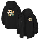 Be Yourself Unisex Full-Zip Printed Waterproof Hooded Windbreaker