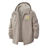 Be Yourself Unisex Full-Zip Printed Waterproof Hooded Windbreaker