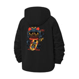 Lucky Cat Unisex Full-Zip Printed Waterproof Hooded Windbreaker