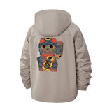 Lucky Cat Unisex Full-Zip Printed Waterproof Hooded Windbreaker