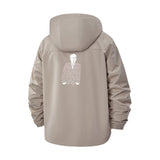 Graffiti Text Figure Unisex Full-Zip Printed Waterproof Hooded Windbreaker