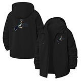 Bird Illustration Unisex Full-Zip Printed Waterproof Hooded Windbreaker