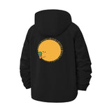 Playful Sun Cartoon Unisex Full-Zip Printed Waterproof Hooded Windbreaker