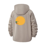 Playful Sun Cartoon Unisex Full-Zip Printed Waterproof Hooded Windbreaker