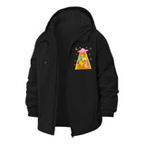 UFO Abduction Cats Unisex Full-Zip Printed Waterproof Hooded Windbreaker