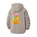 UFO Abduction Cats Unisex Full-Zip Printed Waterproof Hooded Windbreaker