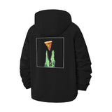 Pizza and Monsters Unisex Full-Zip Printed Waterproof Hooded Windbreaker