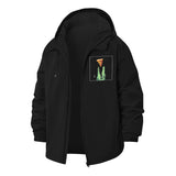Pizza and Monsters Unisex Full-Zip Printed Waterproof Hooded Windbreaker