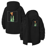 Pizza and Monsters Unisex Full-Zip Printed Waterproof Hooded Windbreaker