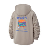 Anime-Inspired Burger Unisex Full-Zip Printed Waterproof Hooded Windbreaker