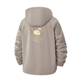 Moon in Waves Unisex Full-Zip Printed Waterproof Hooded Windbreaker