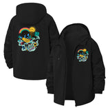 Retro Smiley Vibes Unisex Full-Zip Printed Waterproof Hooded Windbreaker