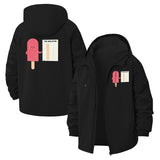 Cute Skeleton Popsicle Unisex Full-Zip Printed Waterproof Hooded Windbreaker