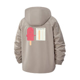 Cute Skeleton Popsicle Unisex Full-Zip Printed Waterproof Hooded Windbreaker