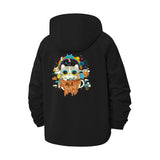 Retro Cartoon Character Unisex Full-Zip Printed Waterproof Hooded Windbreaker