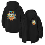 Retro Cartoon Character Unisex Full-Zip Printed Waterproof Hooded Windbreaker