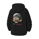 Helmeted Skull Film Unisex Full-Zip Printed Waterproof Hooded Windbreaker