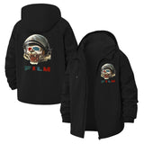 Helmeted Skull Film Unisex Full-Zip Printed Waterproof Hooded Windbreaker