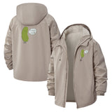 Talking Pickle Unisex Full-Zip Printed Waterproof Hooded Windbreaker