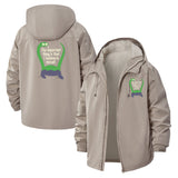Motivational Monster Unisex Full-Zip Printed Waterproof Hooded Windbreaker