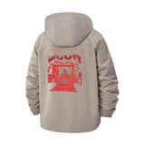 Zoom Video Call Meme Unisex Full-Zip Printed Waterproof Hooded Windbreaker