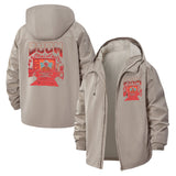 Zoom Video Call Meme Unisex Full-Zip Printed Waterproof Hooded Windbreaker