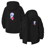 Alien Motif Unisex Full-Zip Printed Waterproof Hooded Windbreaker