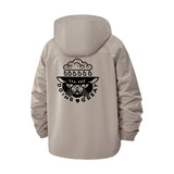 Positive Bowl Motif Unisex Full-Zip Printed Waterproof Hooded Windbreaker