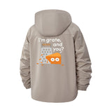 Pun Grater and Cheese Unisex Full-Zip Printed Waterproof Hooded Windbreaker