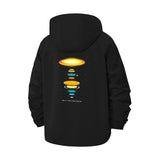 Solar System Diagram Unisex Full-Zip Printed Waterproof Hooded Windbreaker