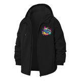 Kawaii Cartoon Blob Unisex Full-Zip Printed Waterproof Hooded Windbreaker