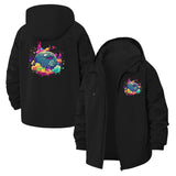 Kawaii Cartoon Blob Unisex Full-Zip Printed Waterproof Hooded Windbreaker