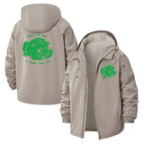 Funny Toad Pun Unisex Full-Zip Printed Waterproof Hooded Windbreaker