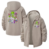 Alien Scientist Unisex Full-Zip Printed Waterproof Hooded Windbreaker