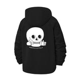 Thumbs-Up Skull Unisex Full-Zip Printed Waterproof Hooded Windbreaker