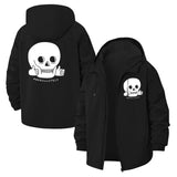 Thumbs-Up Skull Unisex Full-Zip Printed Waterproof Hooded Windbreaker